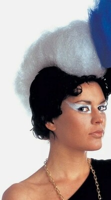 Ladies Men&#39;s Punk Rockstar Wig for 80&#39;s - White and Black colour (C22)