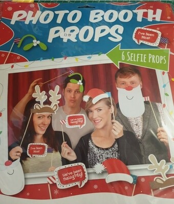 Xmas Photo Booth Props - 6 Selfie Props (W41)