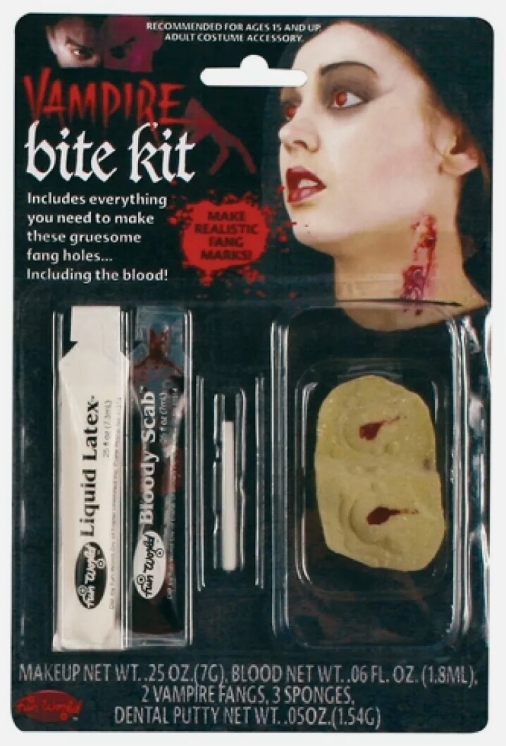 Vampire Bite Make Up Kit Latex