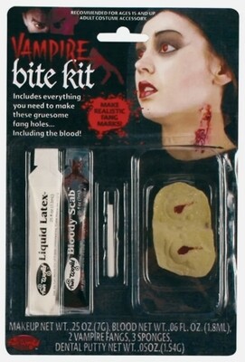 Vampire Bite Make Up Kit Latex