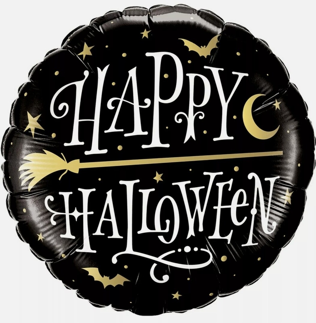 Qualatex Foil 18&quot; BLACK HAPPY HALLOWEEN