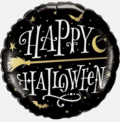 Qualatex Foil 18&quot; BLACK HAPPY HALLOWEEN