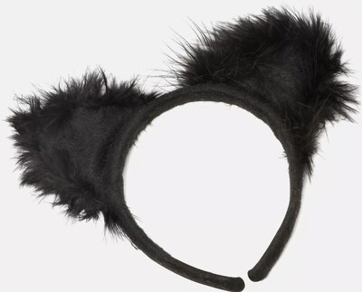 Adults Marabou Cat Ears On Headband