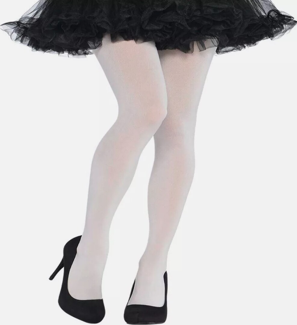 Plus Size White Tights Opaque