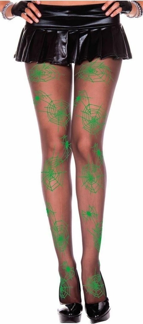 Ladies Green Spiderweb Tights