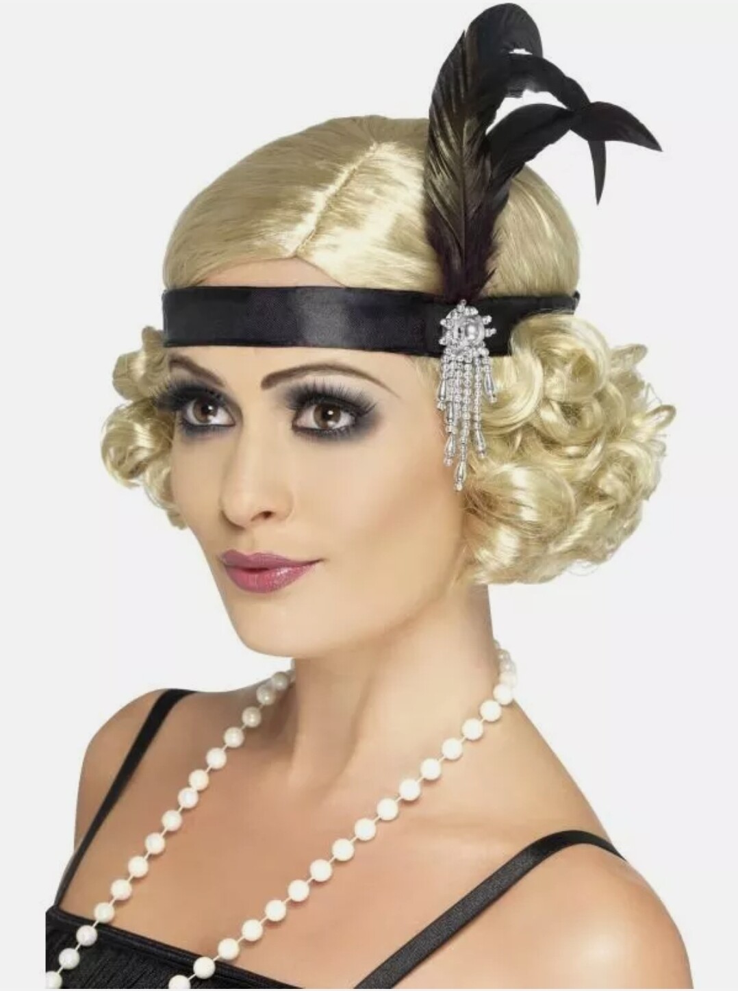 Smiffys Black Satin Charleston Headband