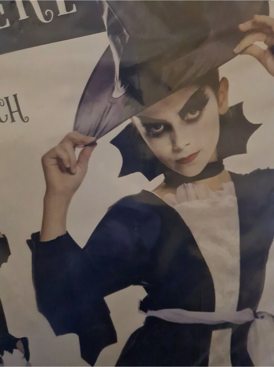 Elegant Witch Girls Halloween Fancy Dress &amp; Hat Size L 9-11 yrs (WC4/24)