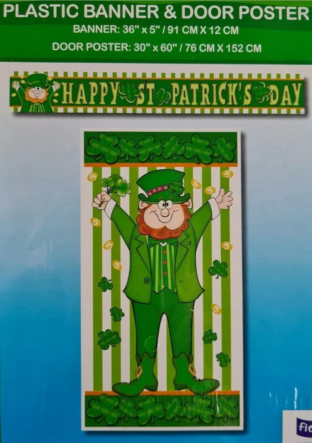 Happy St Patricks Day Leprechaun Door Poster and Banner