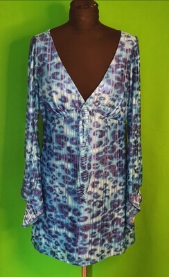 Vintage 60s Blue Dress Size Size 12-14