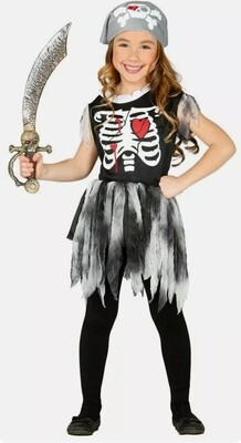 Girls Skeleton Pirate Costume 5-6 (WC15/24)
