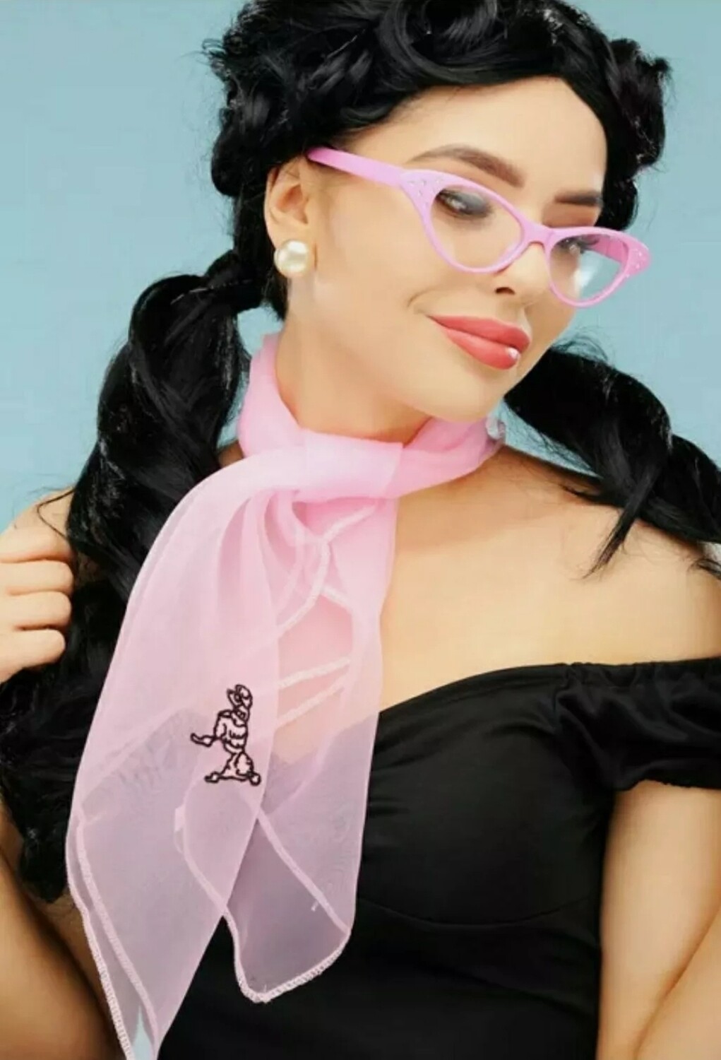 50s style pink Scarf (W46)