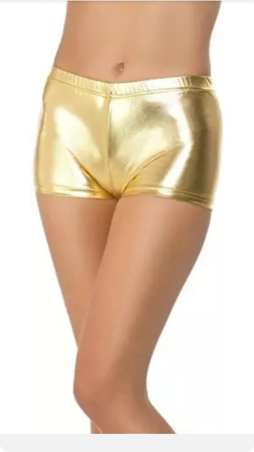 Miss Whiplash Shorts Metallic Gold L (C22)