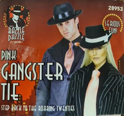 unisex fancy dress pink gangster tie (C22)