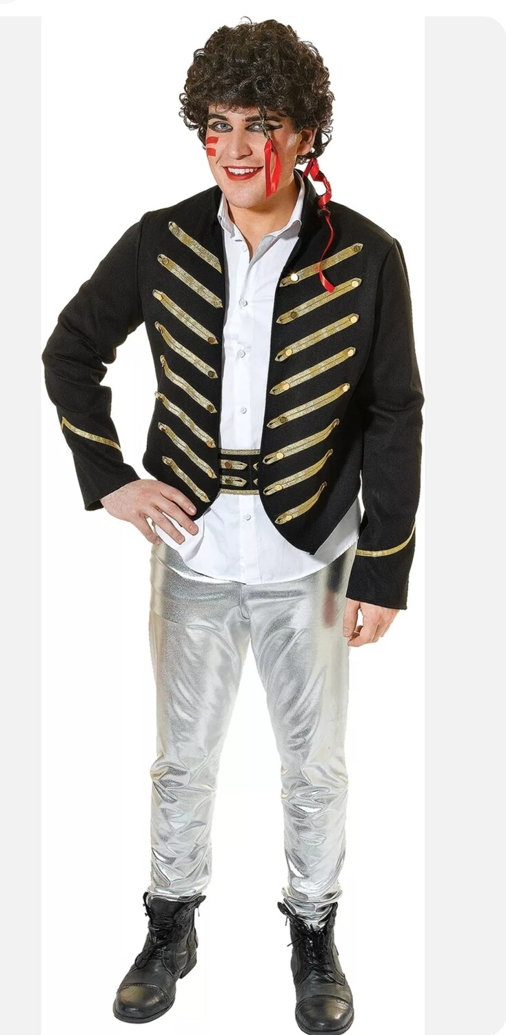 80s Adam Ant Pop Star Fancy Dress Outfit M/L (C22)