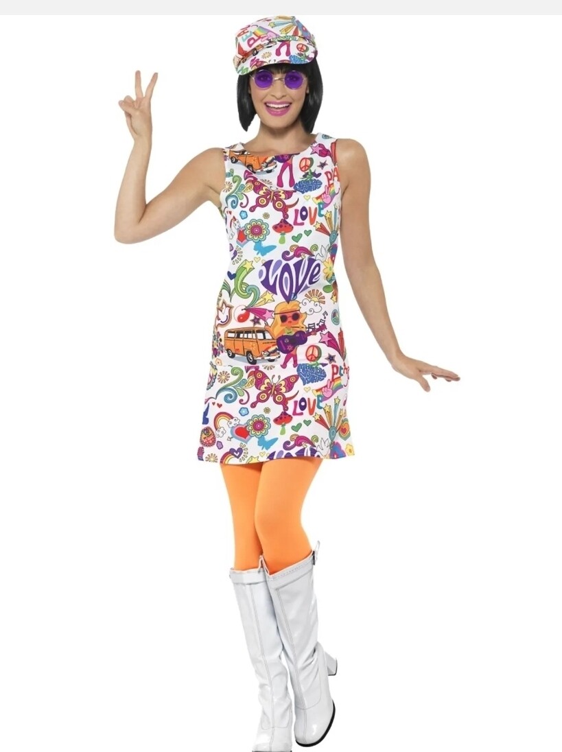 60s Groovy Chick Womens Costume S 8-10 (C22)