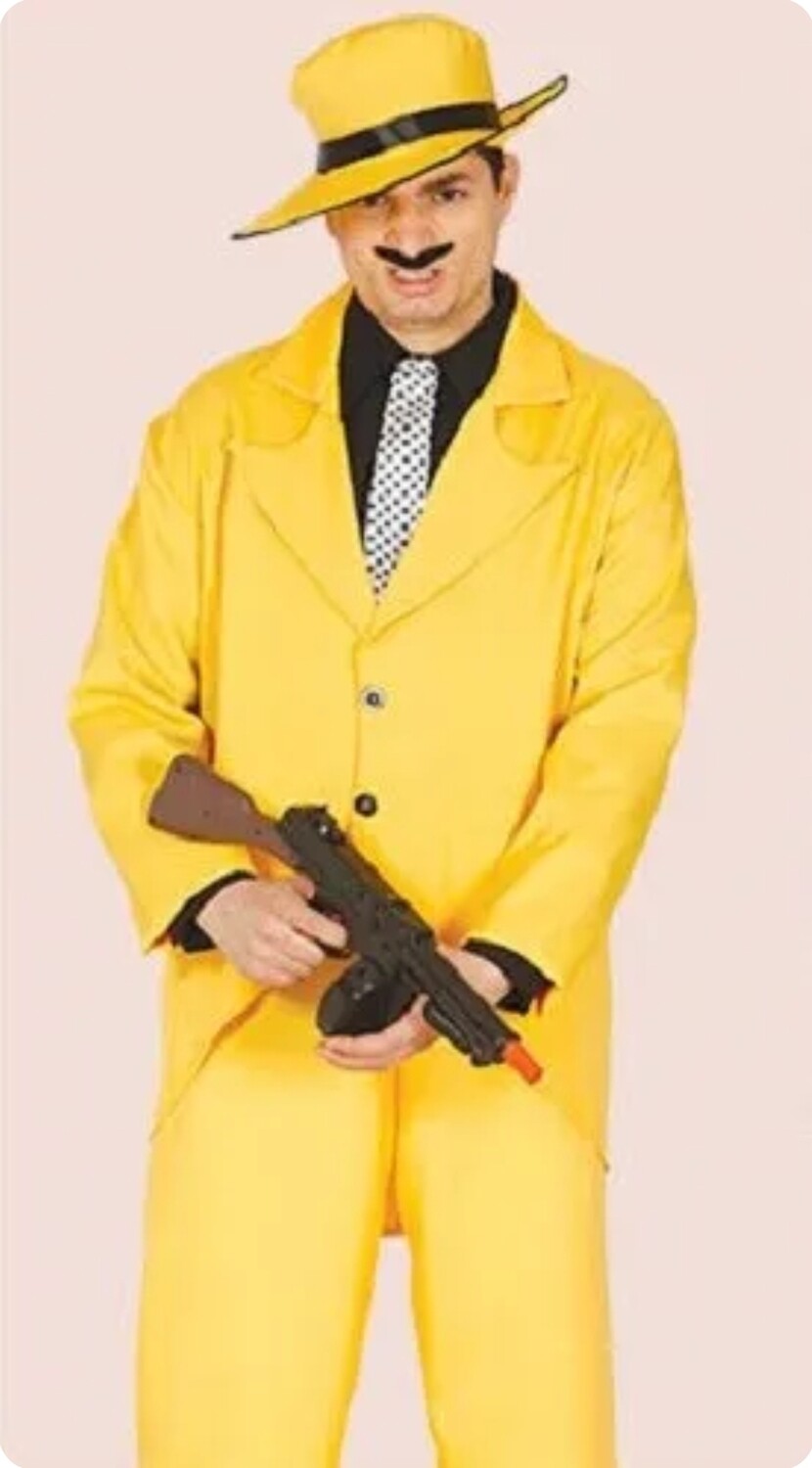 Mens Yellow Gangster Fancy Dress M/L (C22)