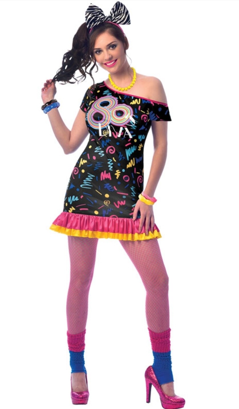 Ladies 80s Girl Costume 8-10 (C22)