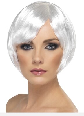 Ladies White Bob Babe Wig (W10/24)