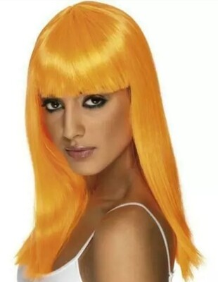 Ladies Glamourama Wig Neon Orange (W7/24)