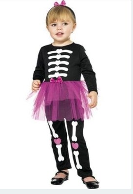 Skellie Girl Toddler Costume 1-2 yrs  (WC43)