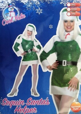 Smiffys Cool Yule Sequin Santa&#39;s Helper  S 8-10 (C23)