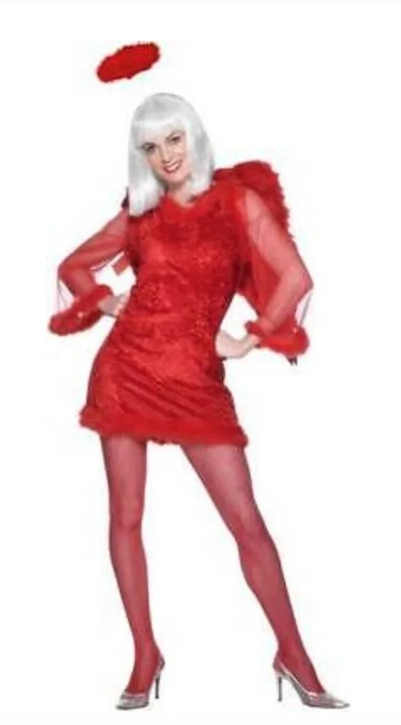 Red Hot Angel Costume Velvet S 10-12 (C23)