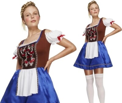 Ladies Dirndl Oktoberfest German Bavarian Beer Girl L (WC99)