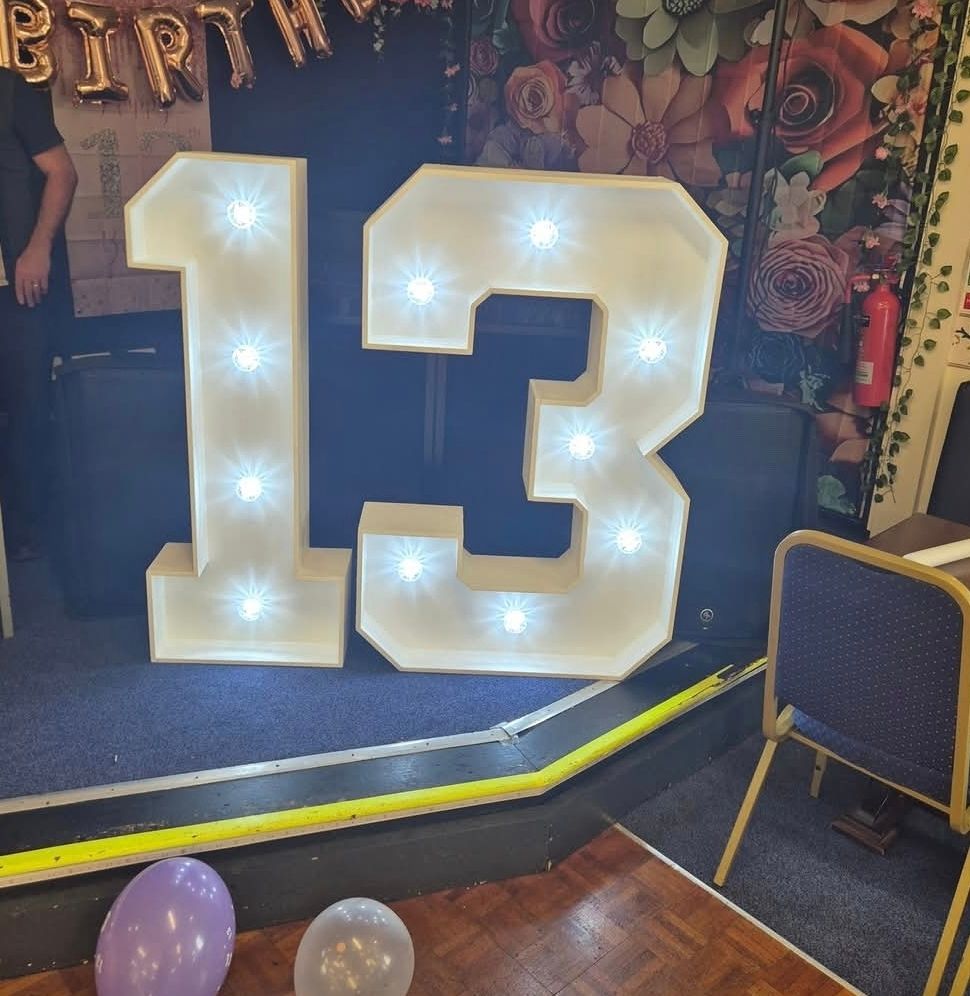 4ft Lit-Up Numbers for Hire