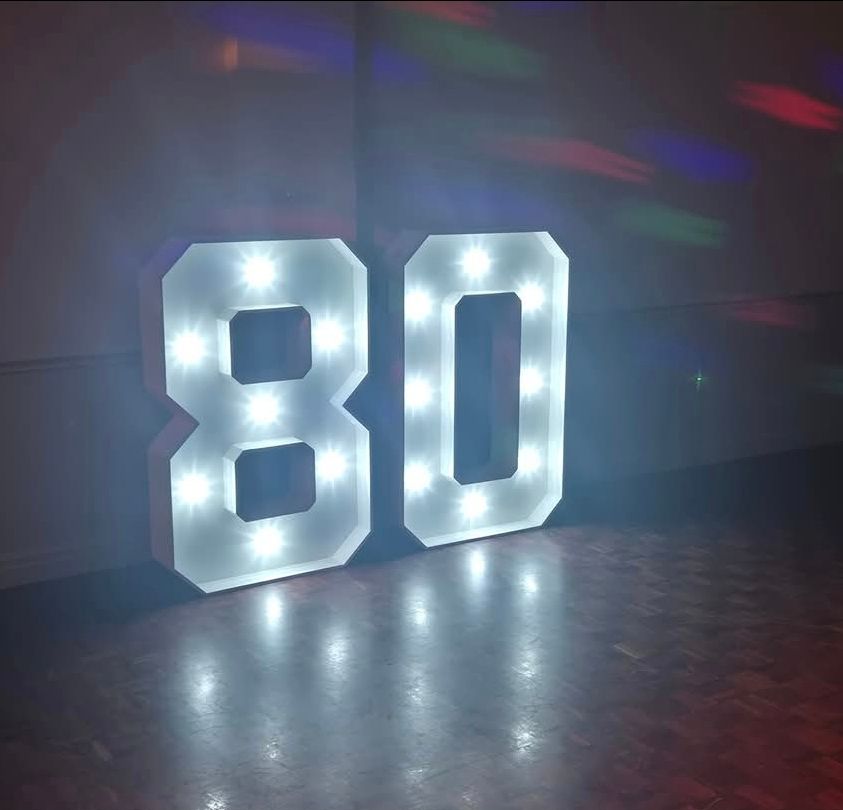 4ft Lit-Up Numbers for hire