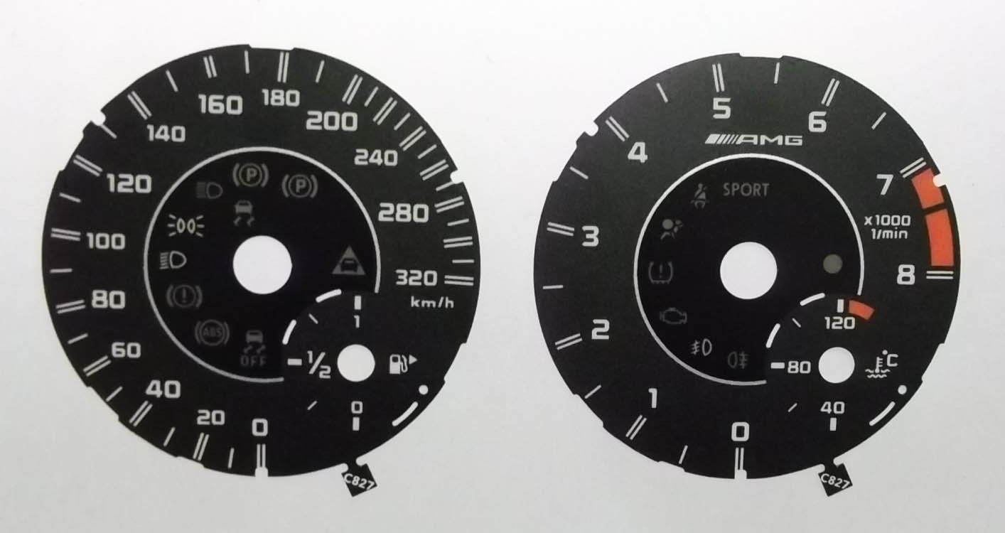 A45 / M-CLASS AMG KMH DIAL CONVERSION