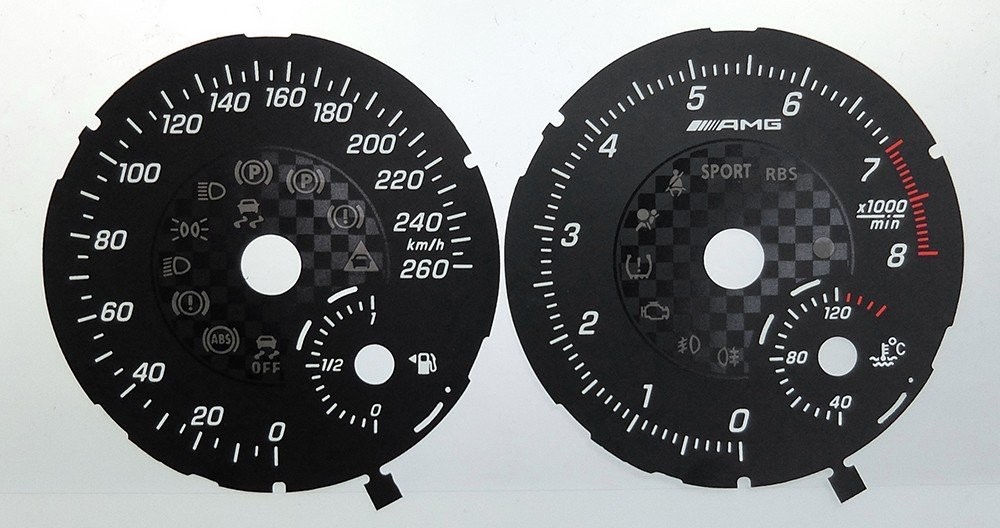 A45 / M-CLASS AMG KMH DIAL CONVERSION