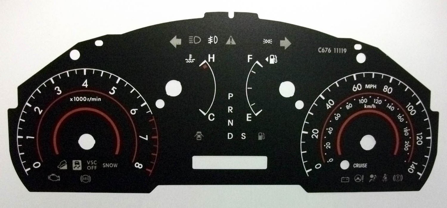 HIGHLANDER / KLUGER MPH DIAL CONVERSION