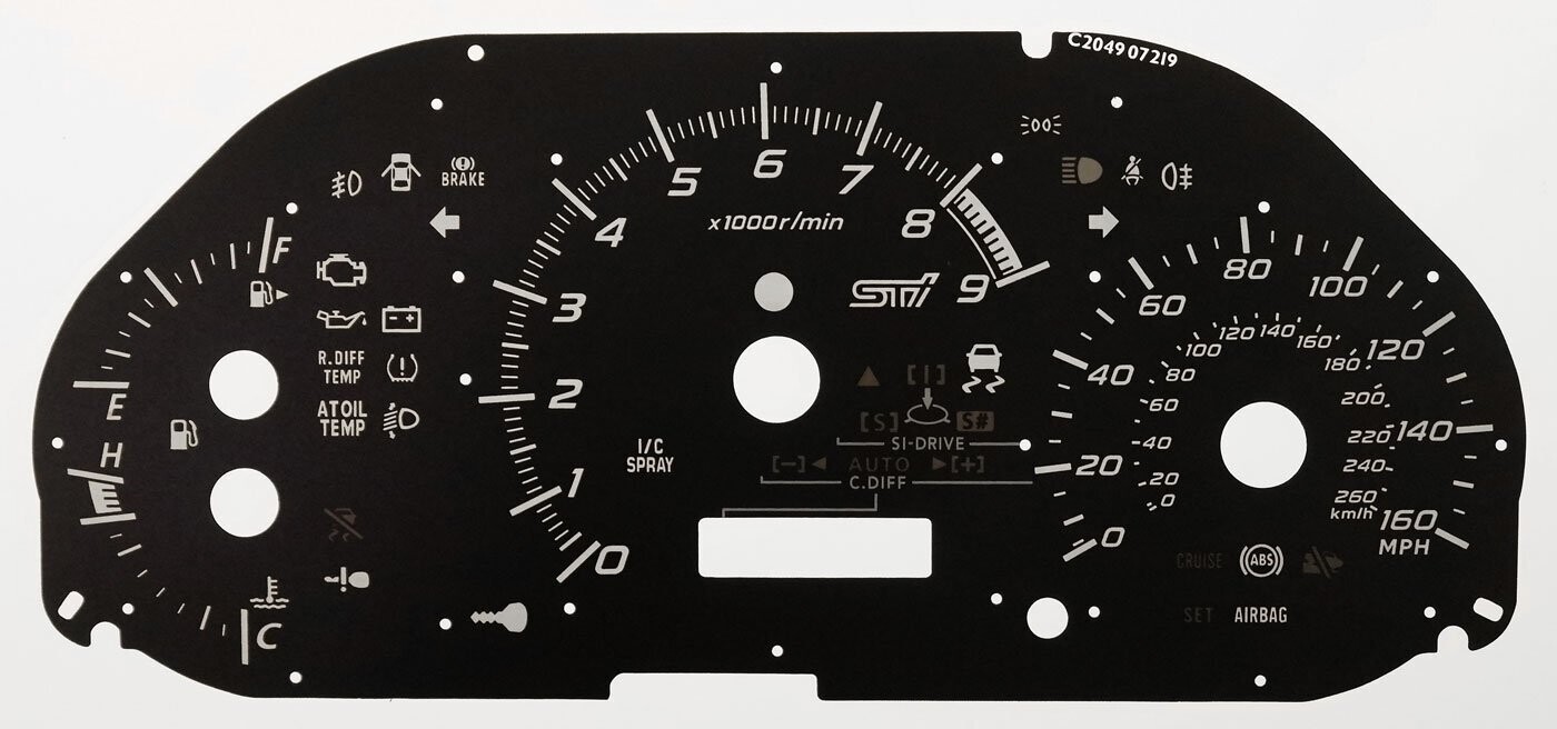 IMPREZA STi MPH DIAL CONVERSION