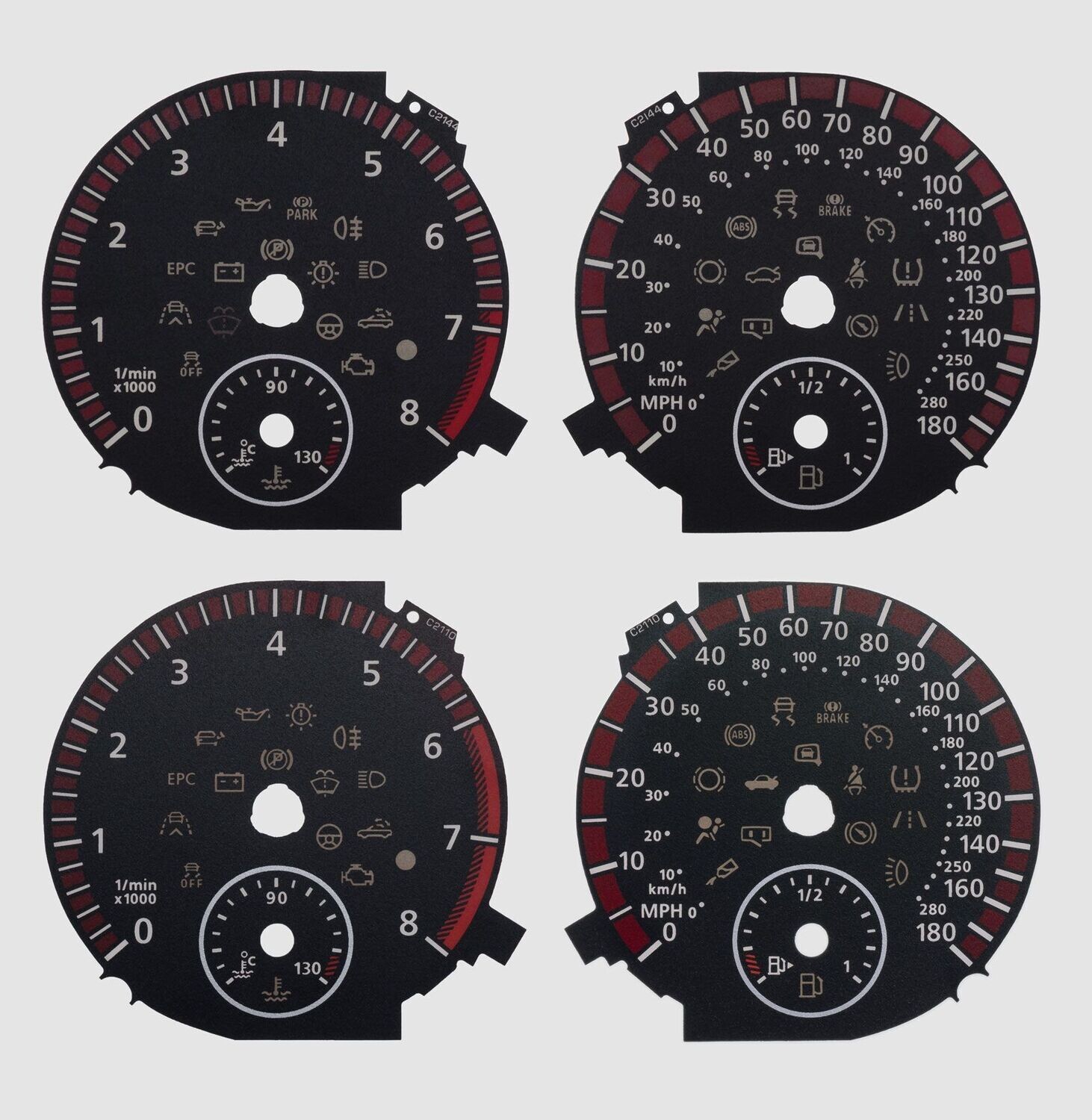 GOLF GTi / R MPH DIAL CONVERSION (RED BANDS)
