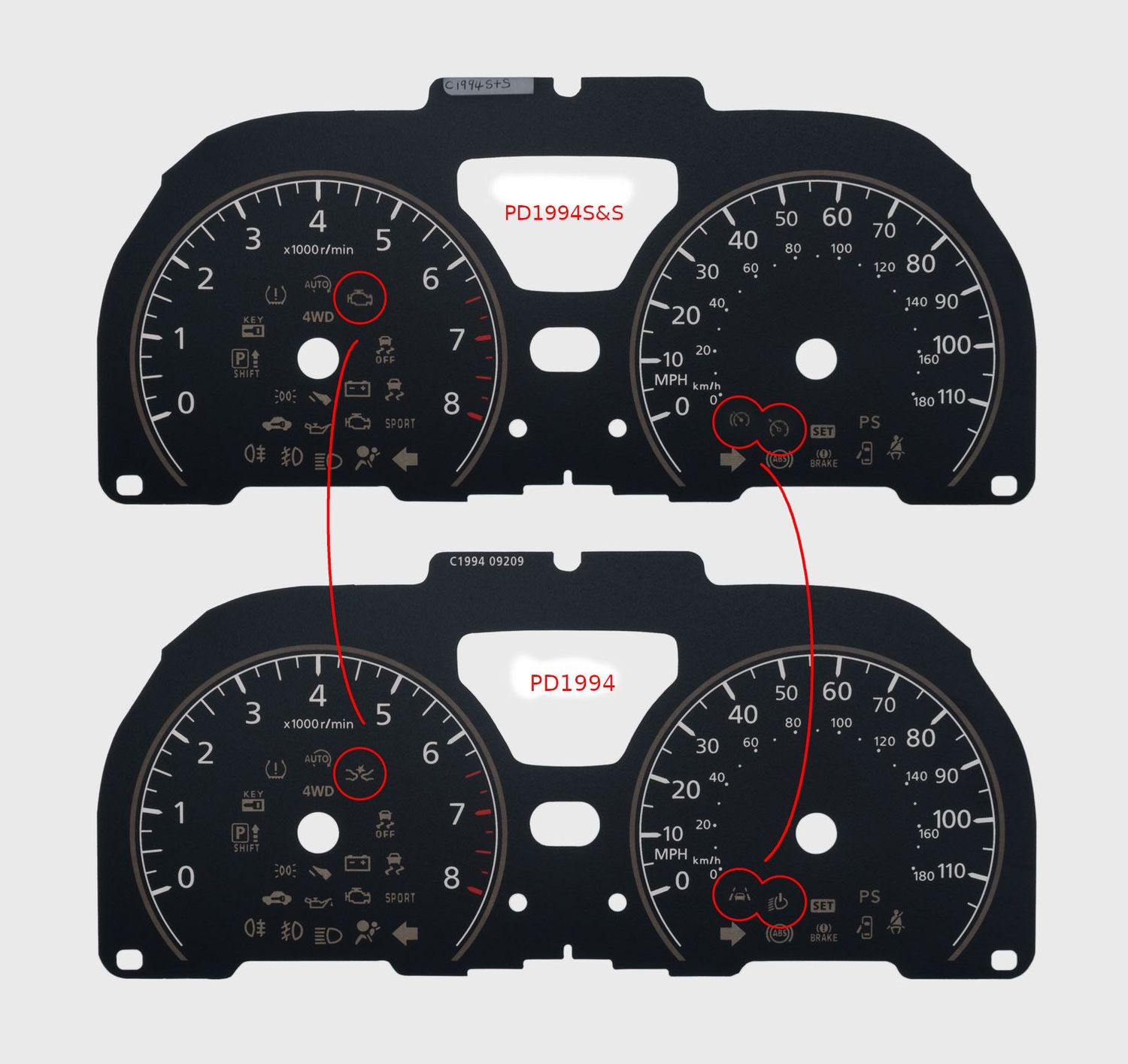 NOTE PETROL MPH DIAL CONVERSION