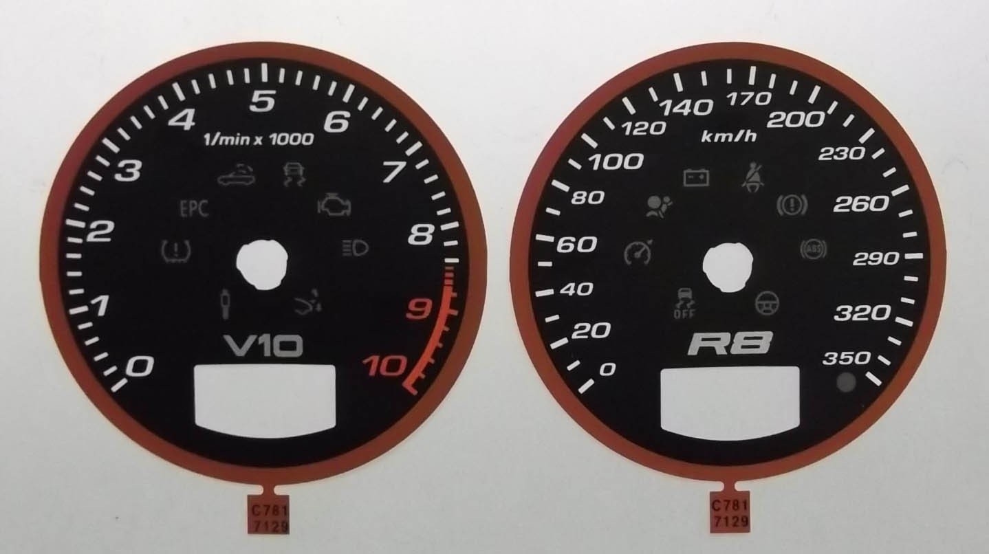 R8 V10 MPH TO KMH DIAL CONVERSION KIT