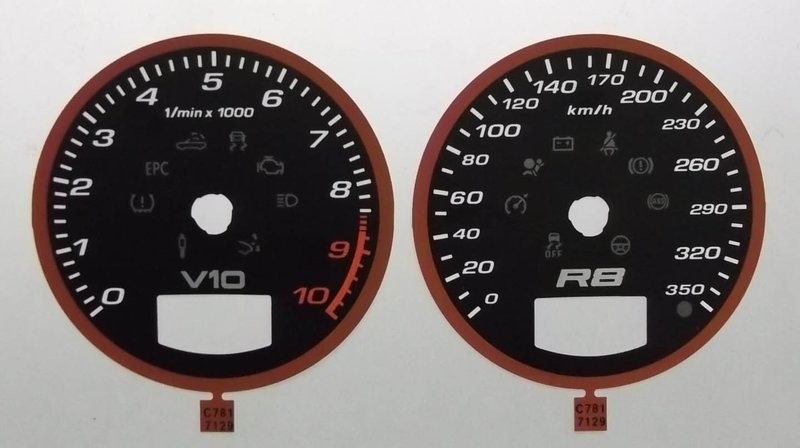 R8 V10 MPH TO KMH DIAL CONVERSION KIT