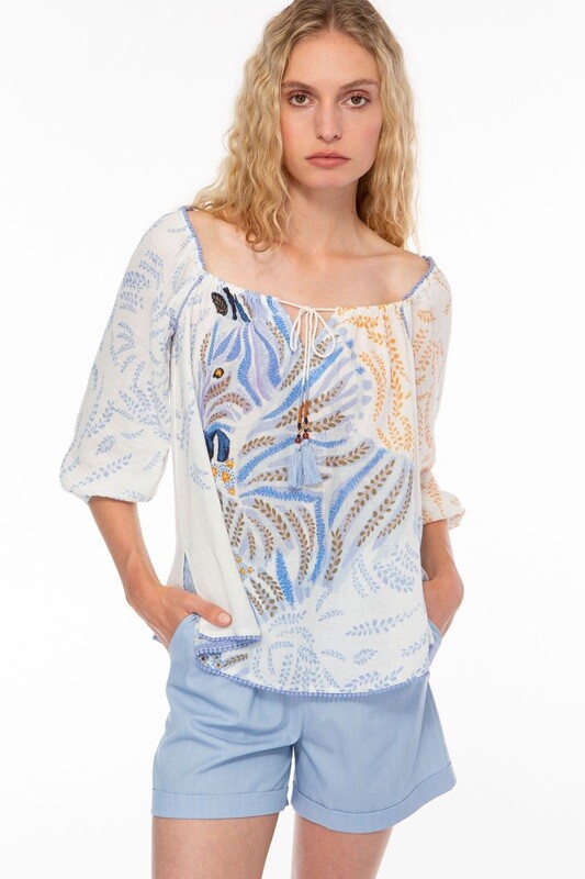IVI Baumwoll-Bluse ZEBRA