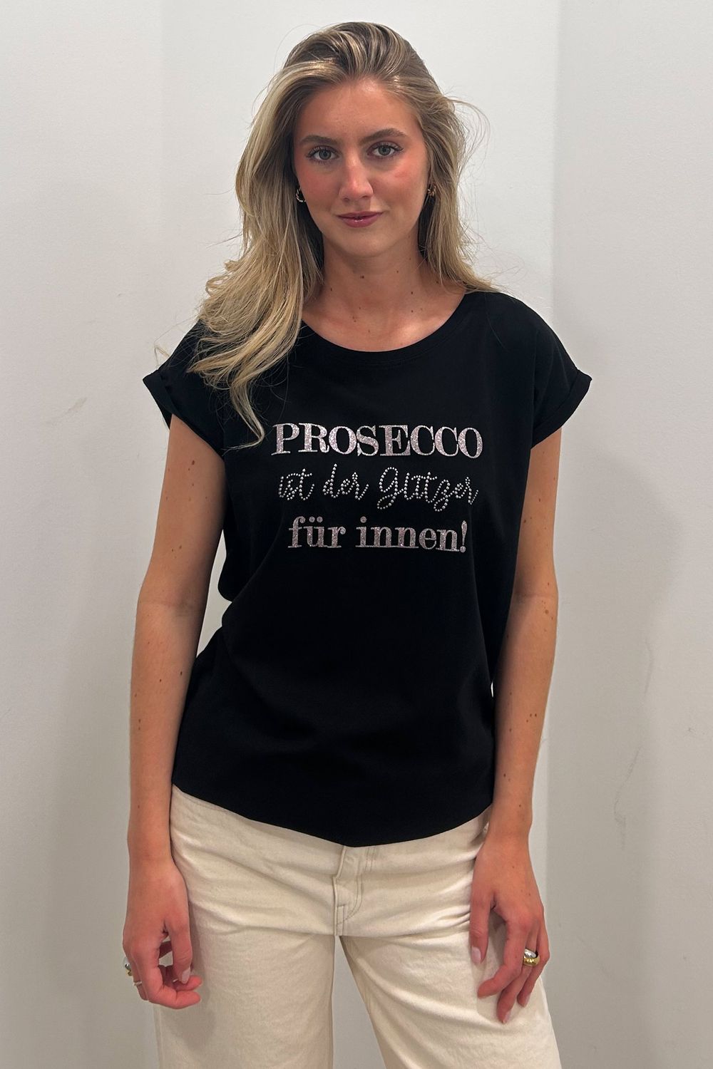 BE FAMOUS SHIRT PROSECCO GLITZER