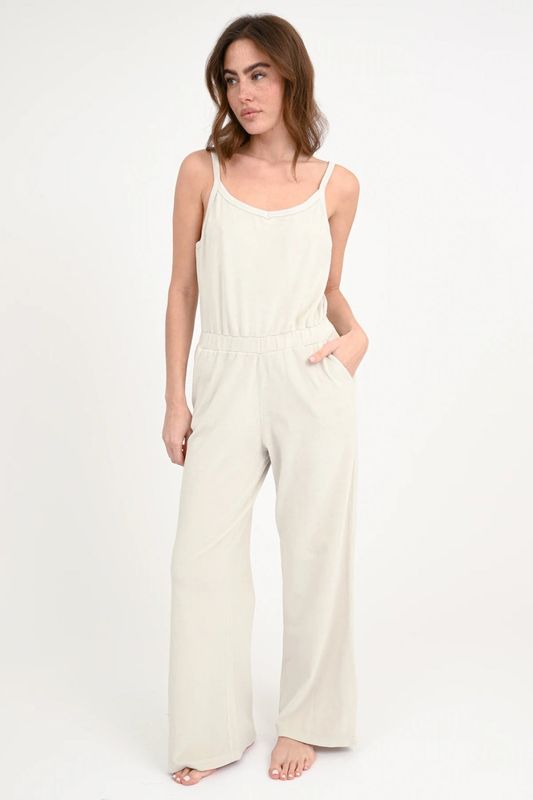 LOVE JOY VICTORY VELVET JUMPSUIT RYE