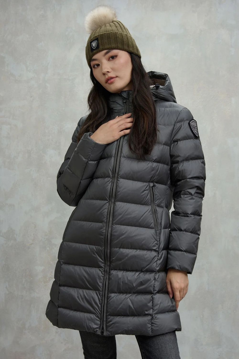BLAUER DAUNENMANTEL AGNES