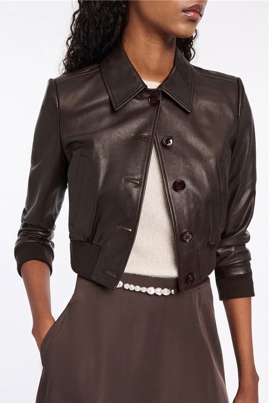 DOROTHEE SCHUMACHER LEDERJACKE SLEEK STATEMENT