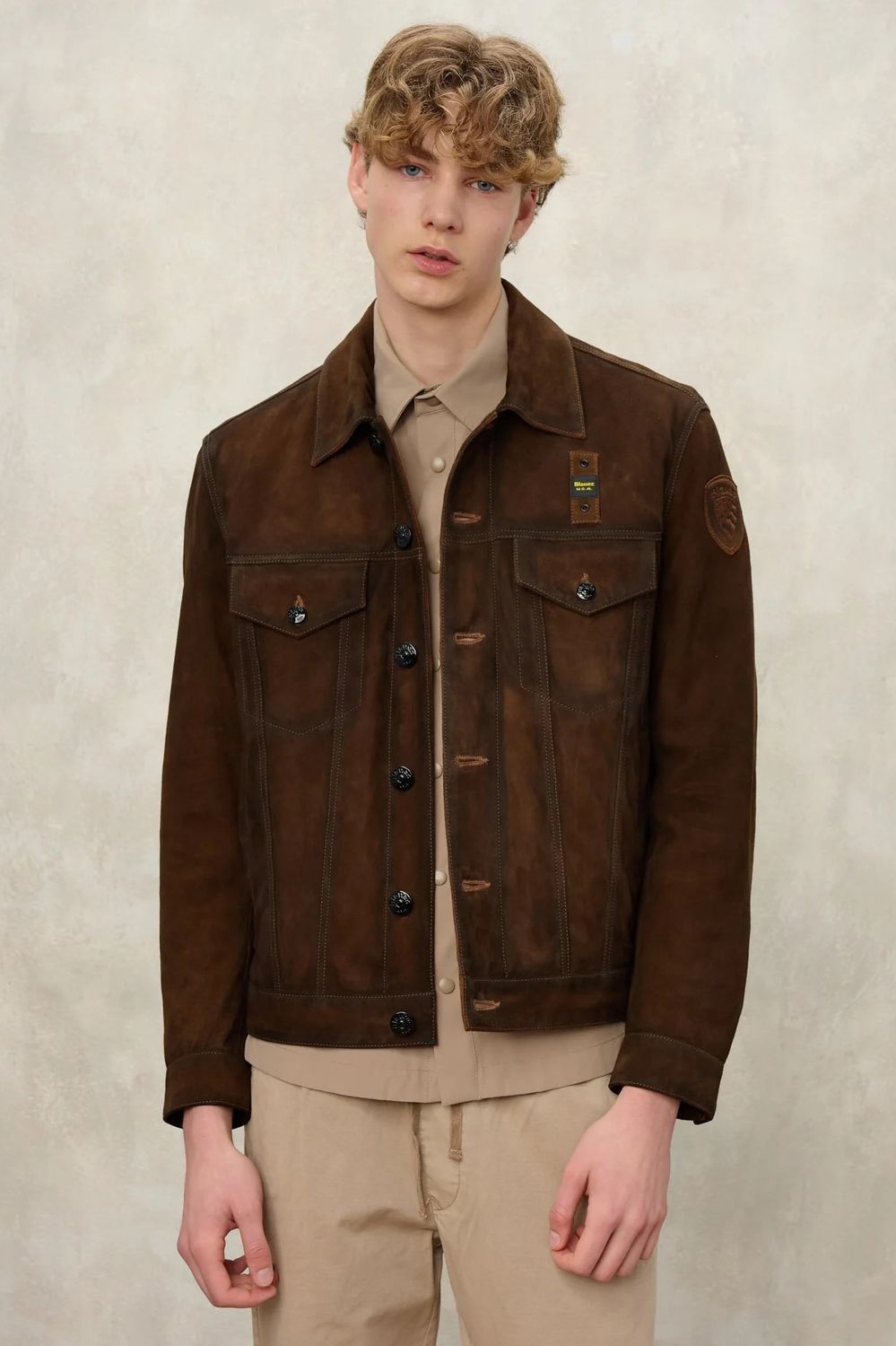 BLAUER LEDERJACKE GRIGGS