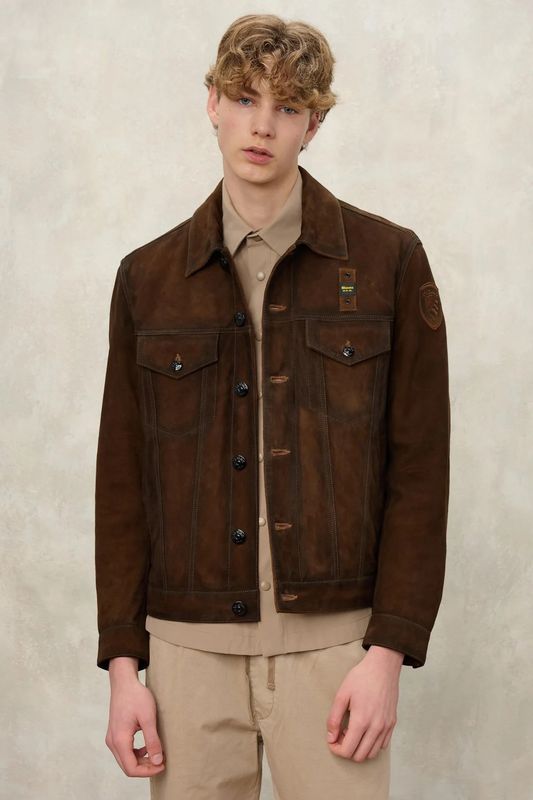 BLAUER LEDERJACKE GRIGGS