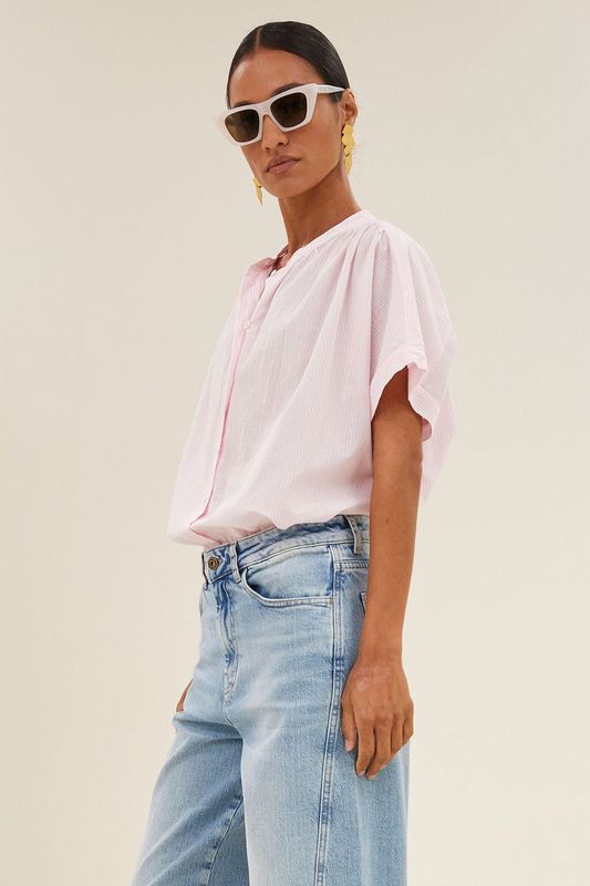 BY-BAR BLUSE MINTE PINSTRIPE