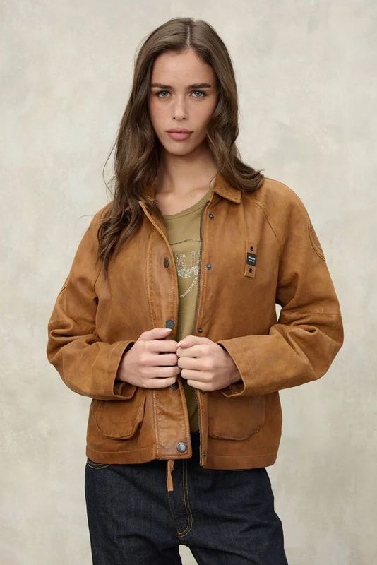 BLAUER LEDERJACKE ISLINGTON