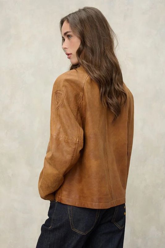 BLAUER LEDERJACKE ISLINGTON