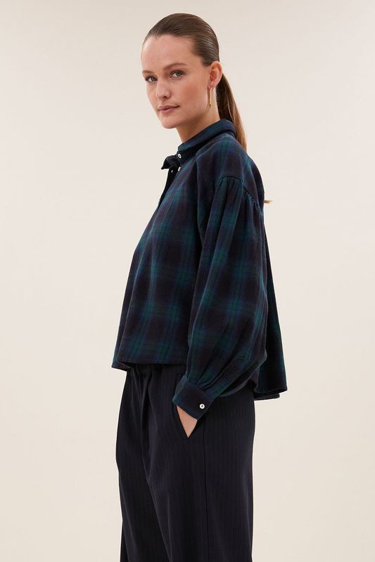 BY-BAR BLUSE SARAH SHORT CHECK