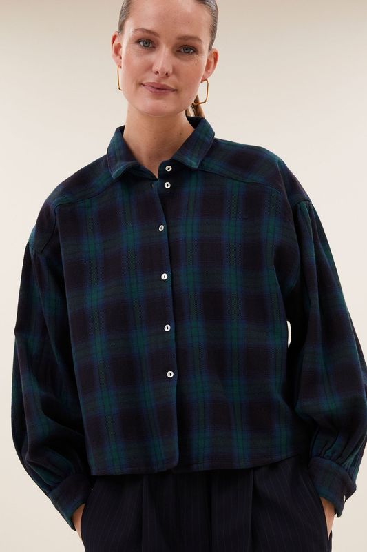 BY-BAR BLUSE SARAH SHORT CHECK