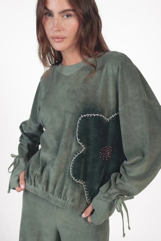 LOVE JOY VICTORY VELVET SWEATER TOLI